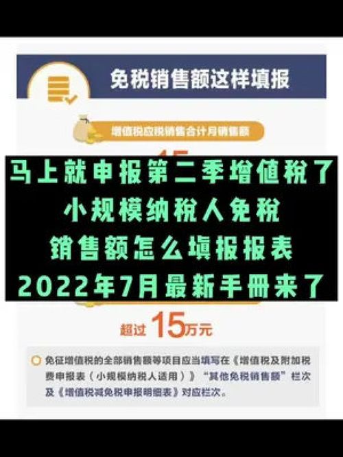 馬上申報第二季度增值稅了,小規(guī)模你免稅銷售額怎么填報呢,2022年7月最新手冊來了 財稅咨詢 記賬報稅 企業(yè)服務(wù)